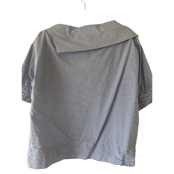 Finley Skipper Striped Blue White Nautical Poplin Top - Picture 2 of 13